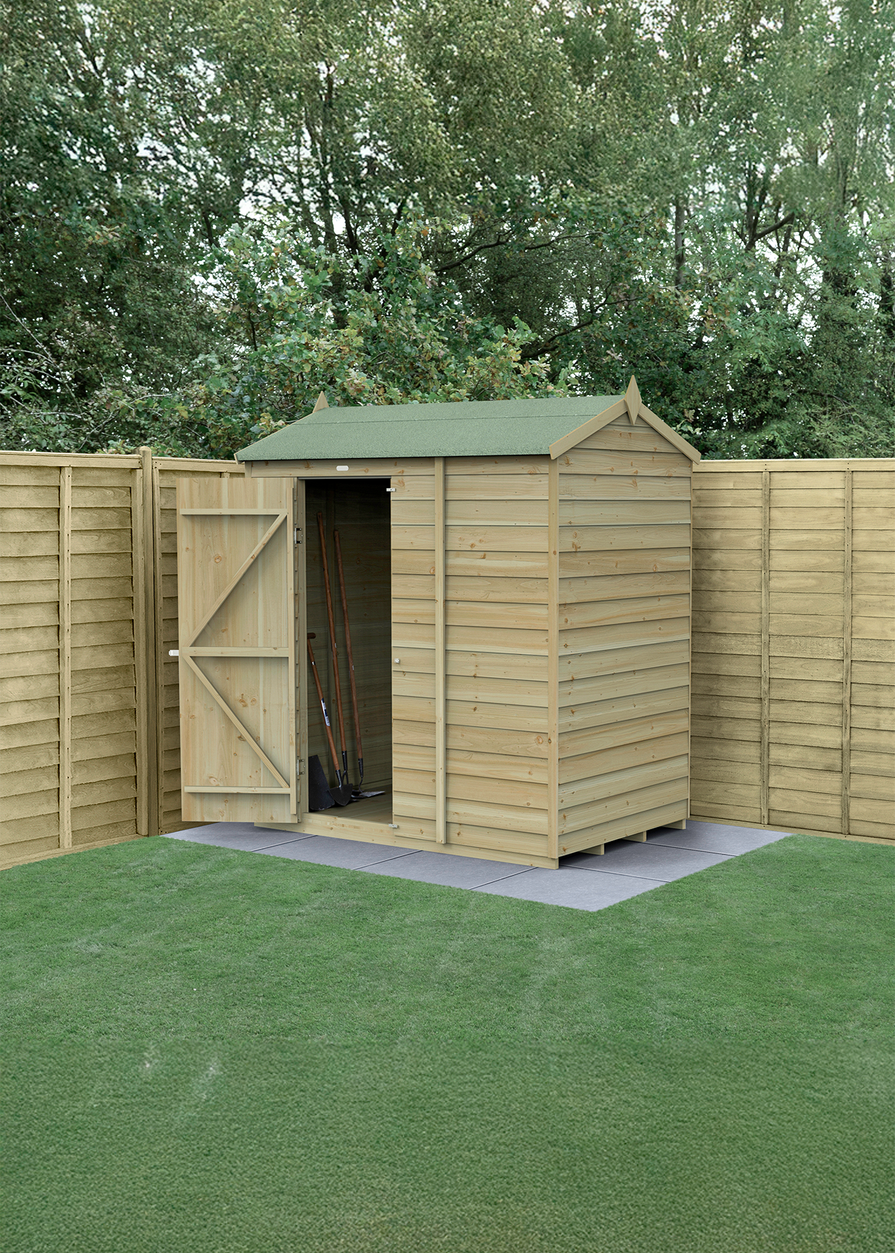 4LIFE Reverse Apex Shed 6x4 With Single Door (Installed)