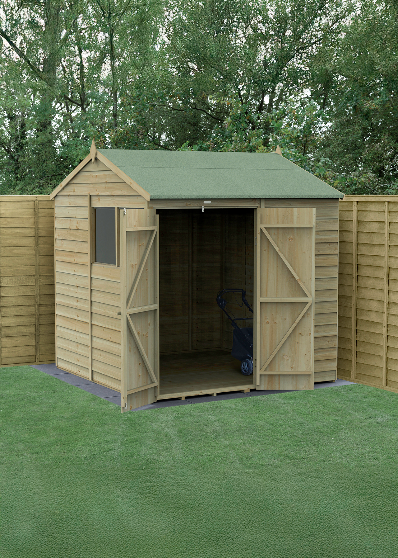 4LIFE Reverse Apex Shed 7x7 With 2 Windows (Installed)