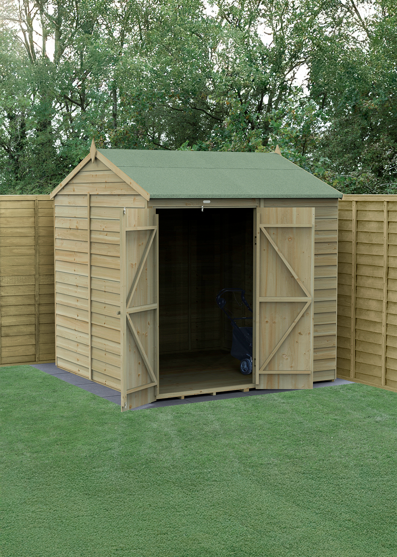 4LIFE Reverse Apex Shed 7x7 With Double Door