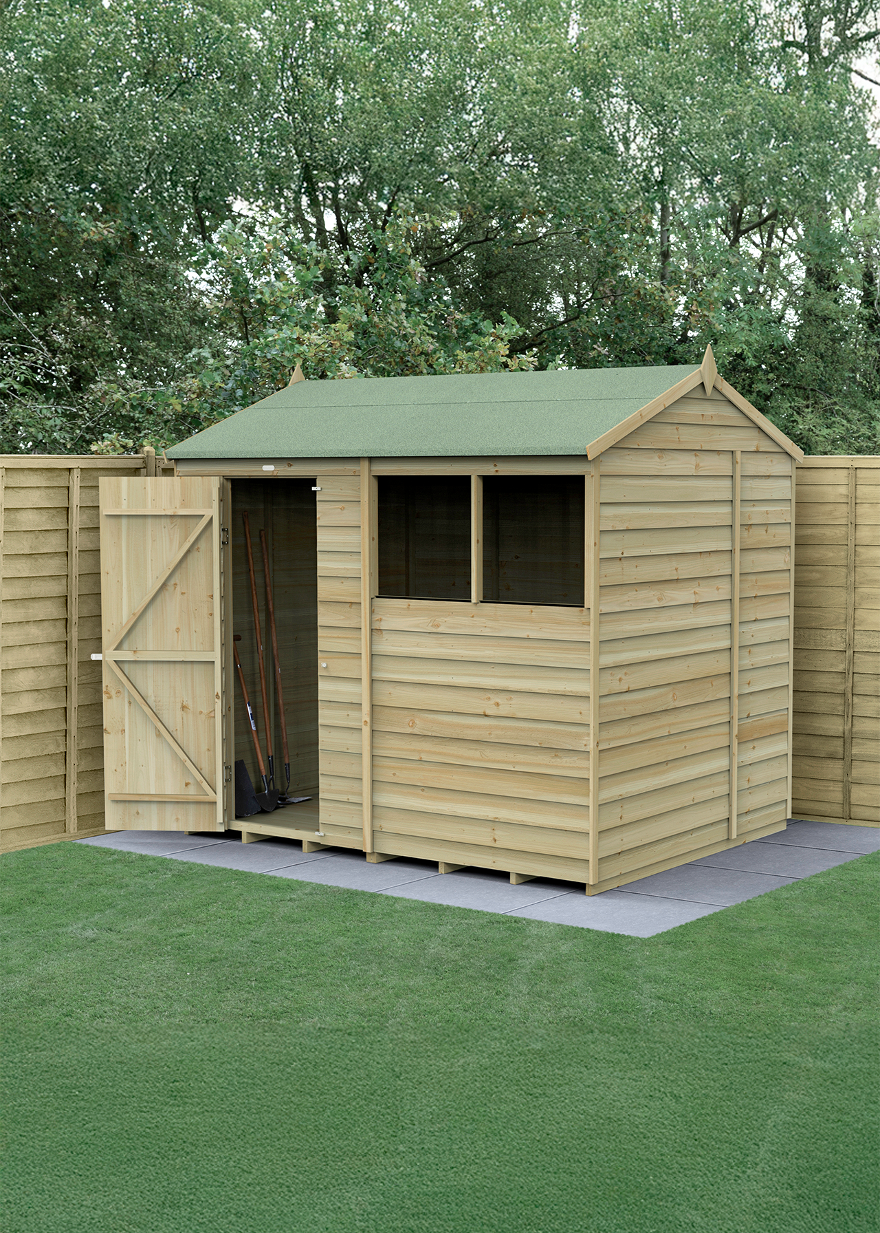 4LIFE Reverse Apex Shed 8x6 With Single Door & 2 Windows
