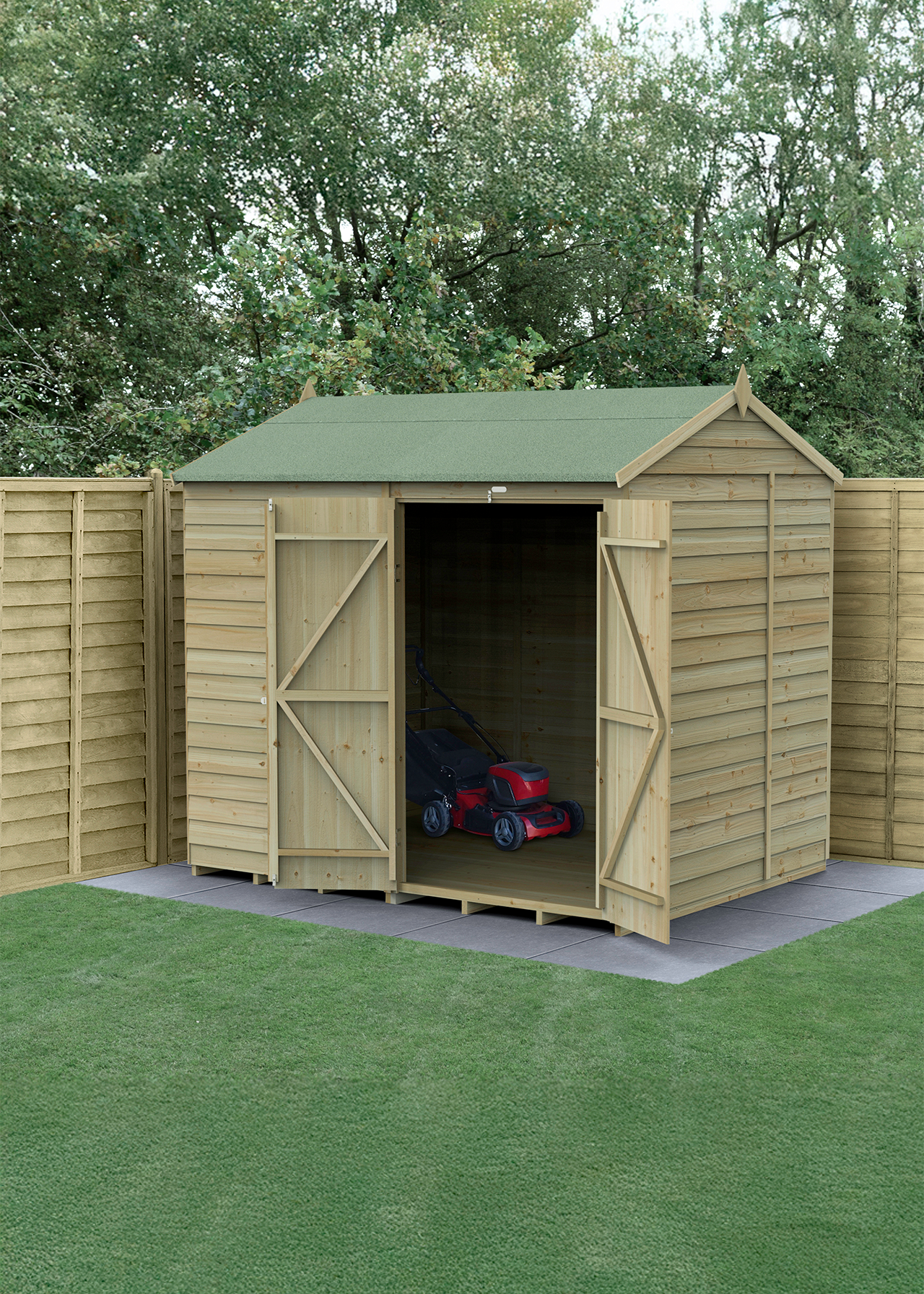 4LIFE Reverse Apex Shed 8x6 With Double Door