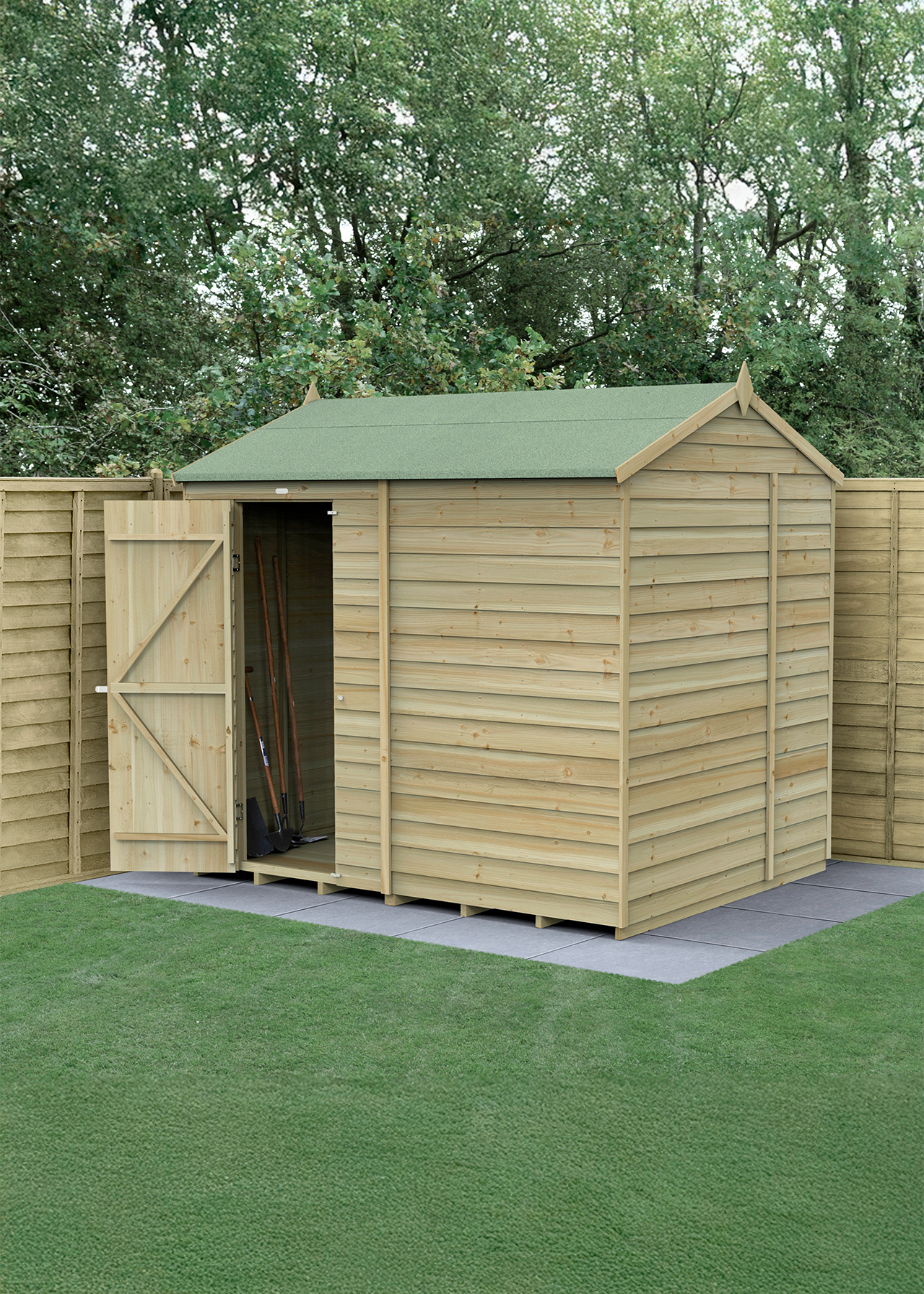 4LIFE Reverse Apex Shed 8x6 With Single Door (Installed)