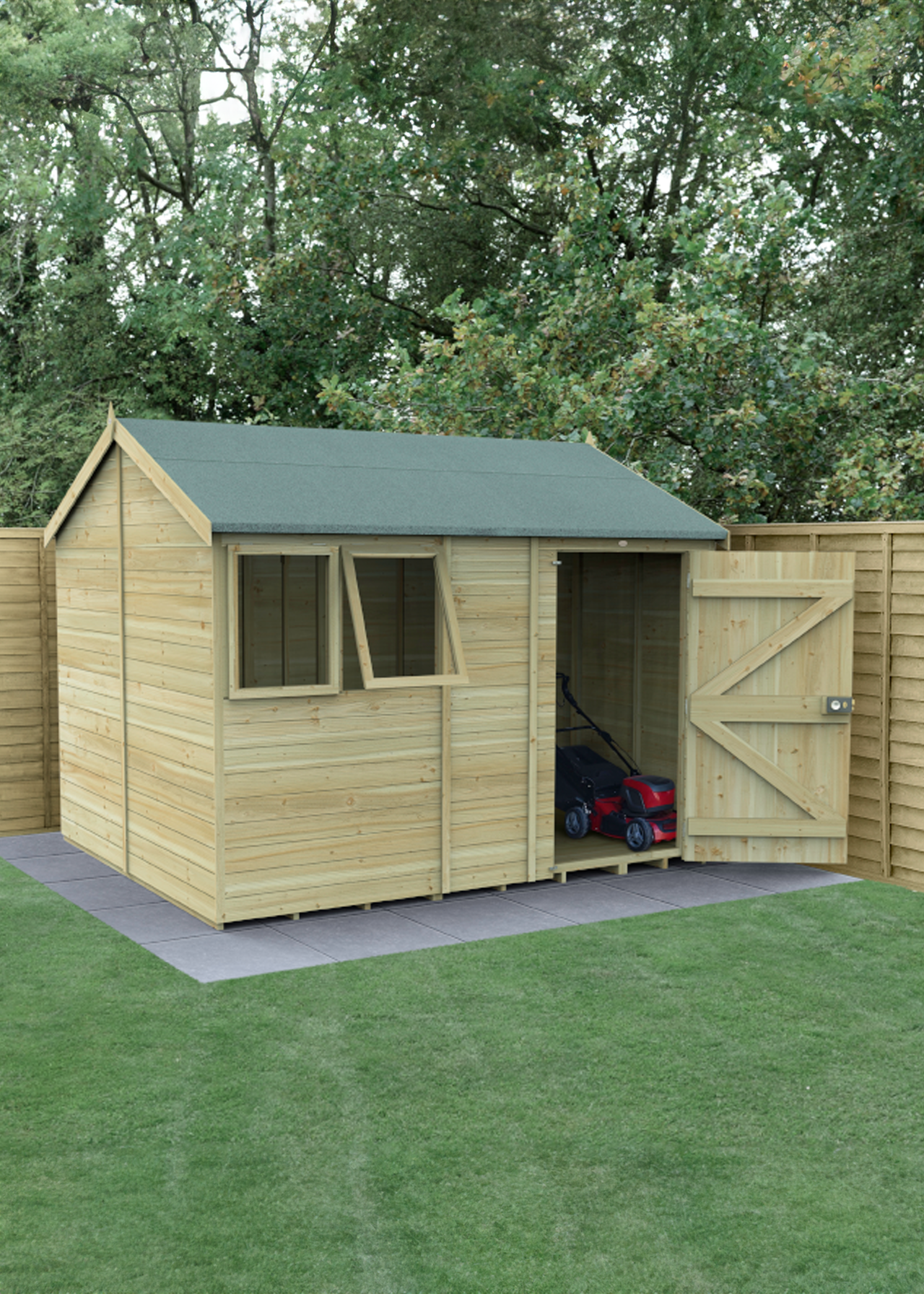 Timberdale 10x8 Reverse Apex Shed With 2 Windows (Installed)