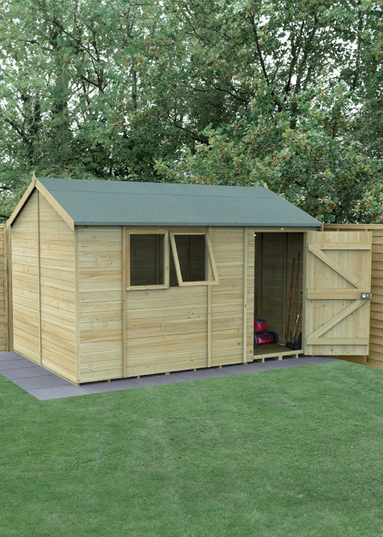 Timberdale 12x8 Reverse Apex Shed With 2 Windows