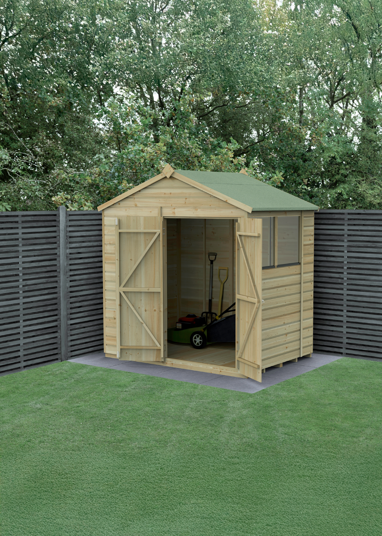 Beckwood 7x5 Apex Shed With Double Door & 2 Windows