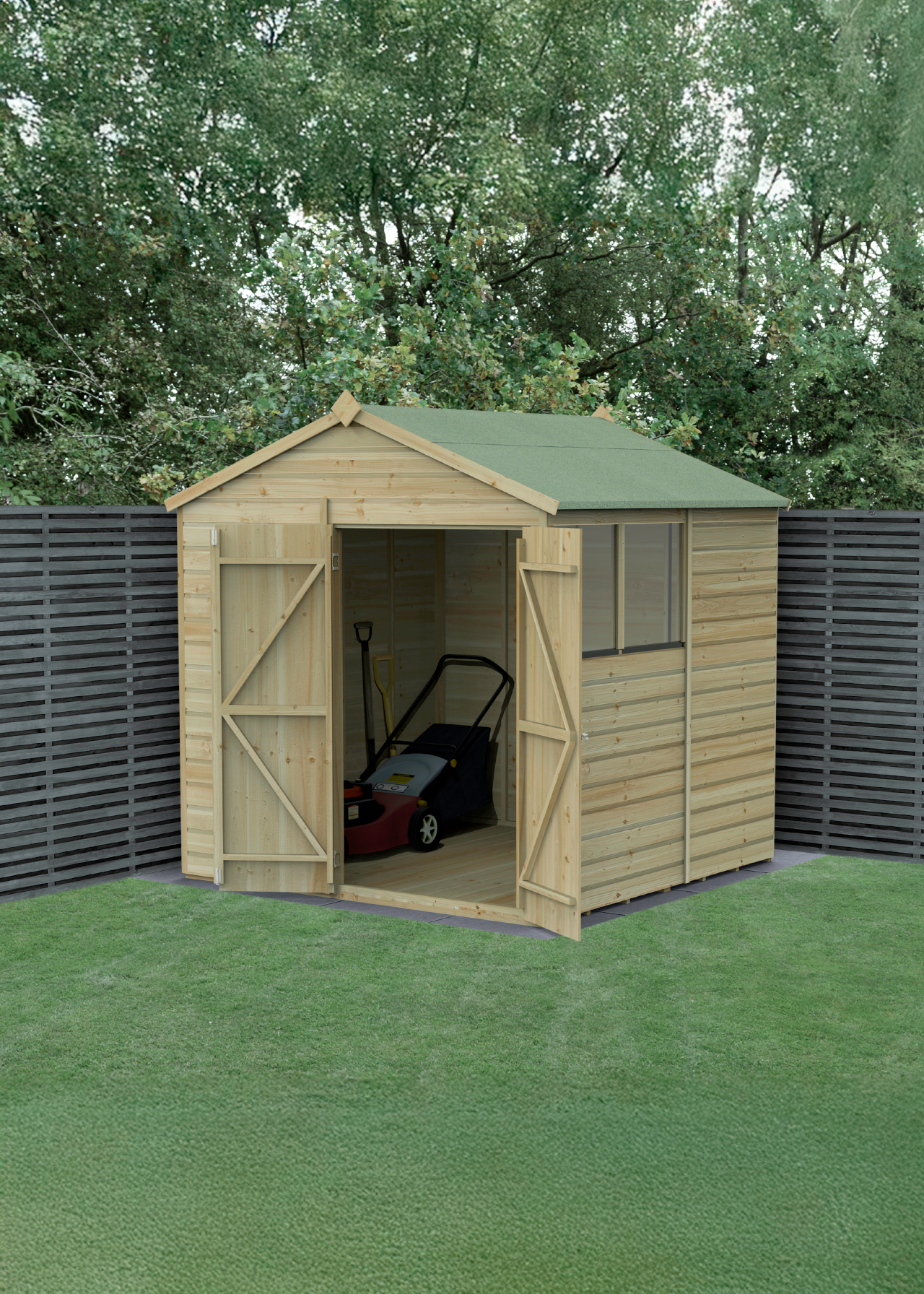 Beckwood 7x7 Apex Shed With Doors & 2 Windows (Installed)