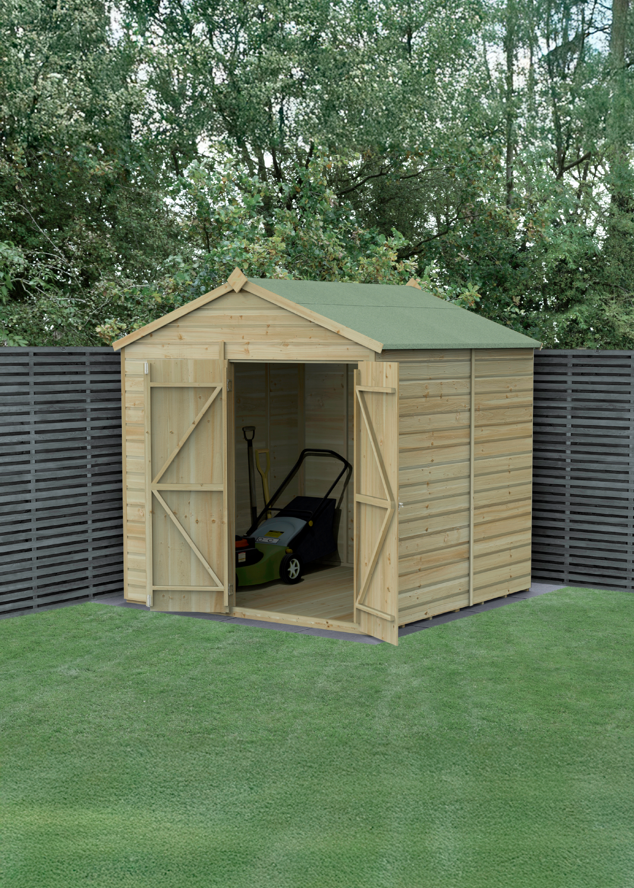 Beckwood 7x7 Apex Shed With Double Door (Installed)