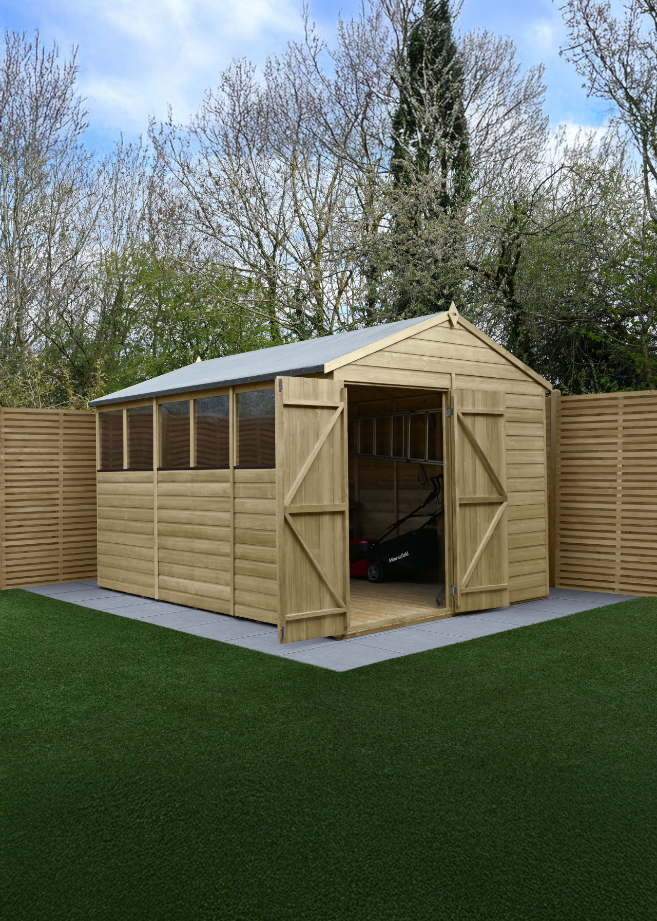 Beckwood 8x12 Apex Shed With Doors & 6 Windows Installed
