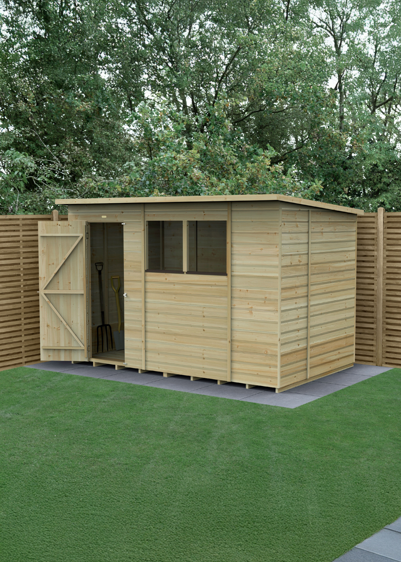 Beckwood 10x6 Pent Shed With 2 Windows (Installed)