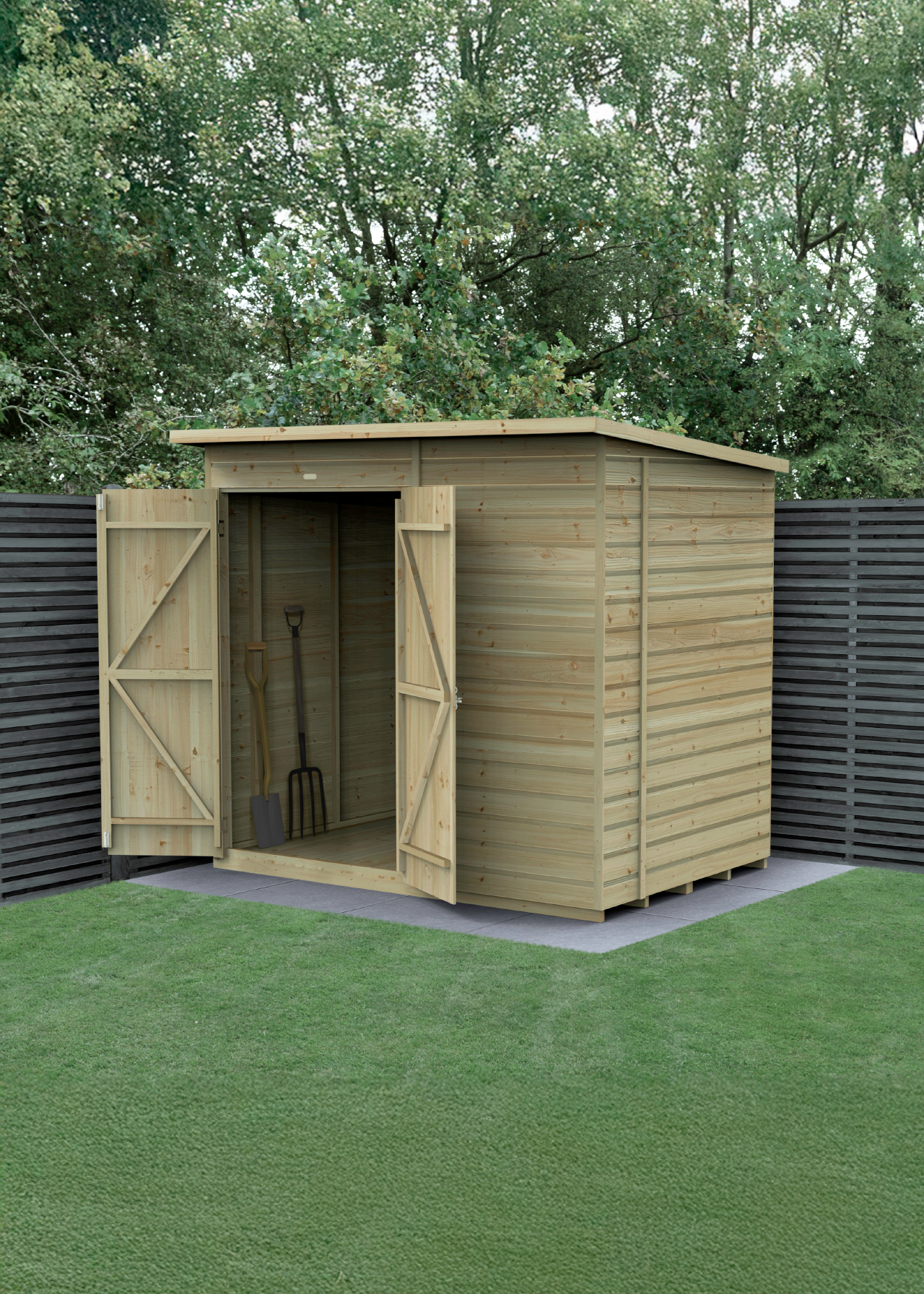 Beckwood 7x5 Pent Shed With Double Door