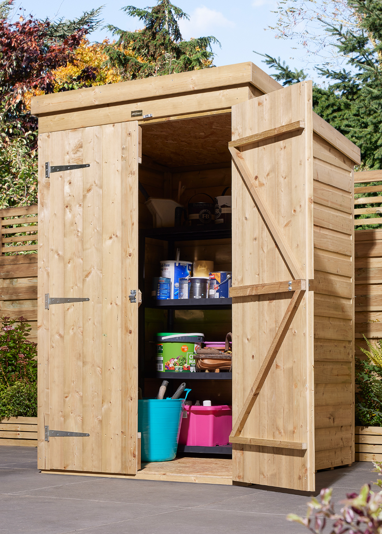 4x4 Shiplap Pent Shed With Double Doors