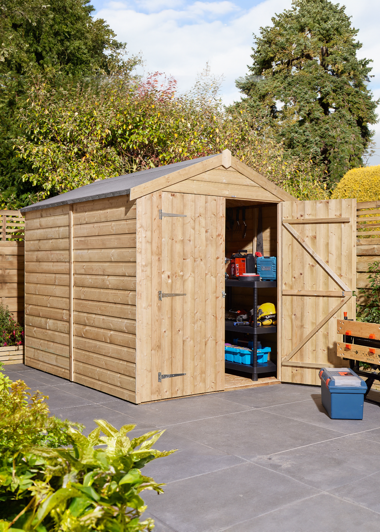 8x6 Shiplap Apex Shed With Double Doors