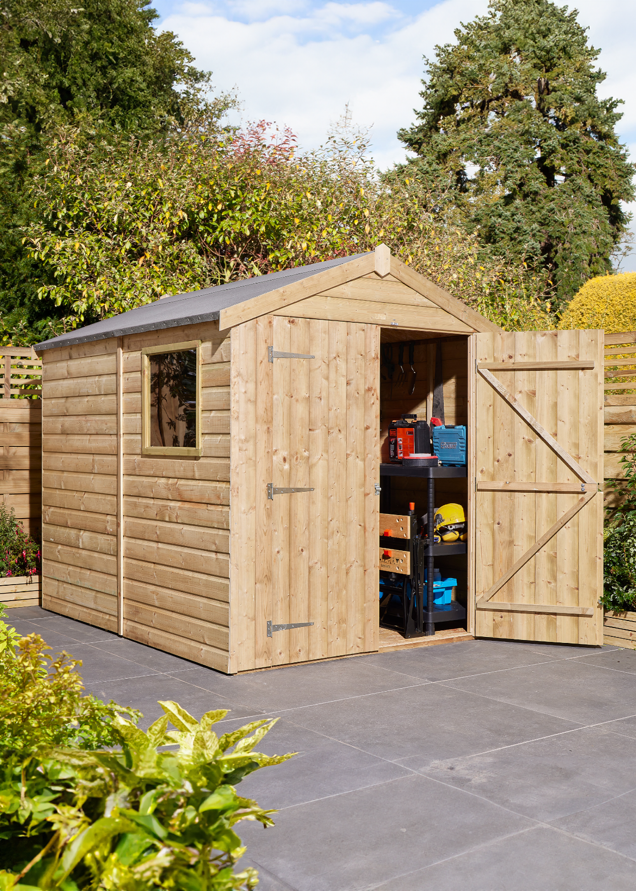 8x6 Shiplap Apex Shed With Double Doors & Window