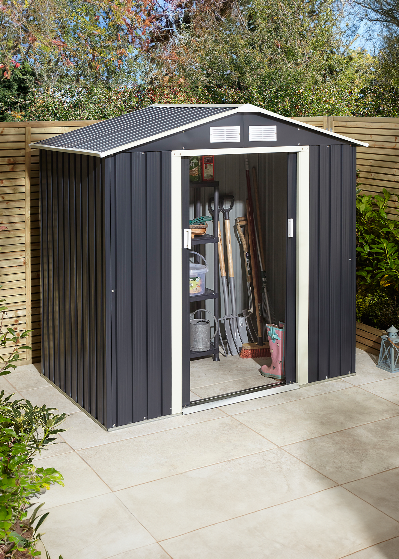 Trentvale 6x4 Metal Apex Shed Dark Grey