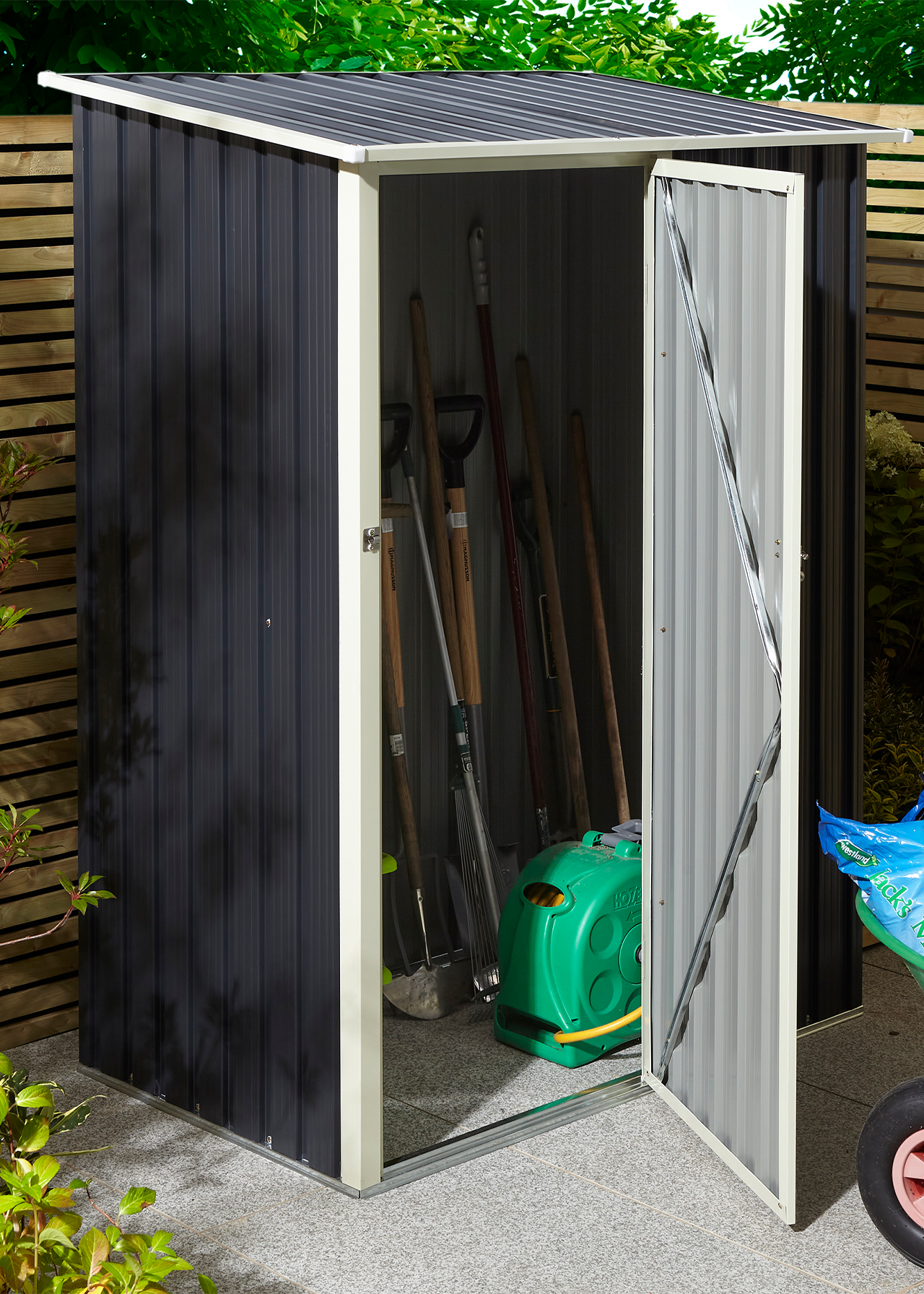 Trentvale 5x3 Metal Pent Shed In Dark Grey