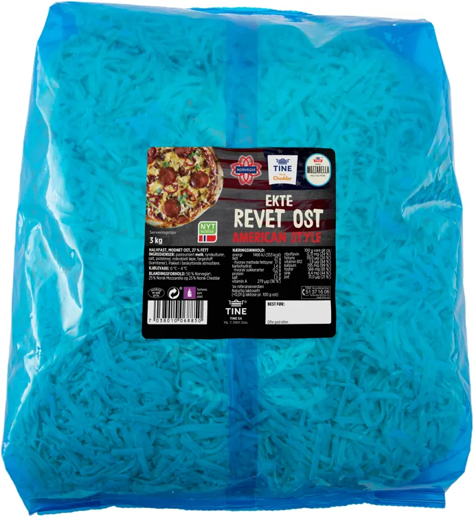 PIZZAOST AMERICAN STYLE 3KG TINE