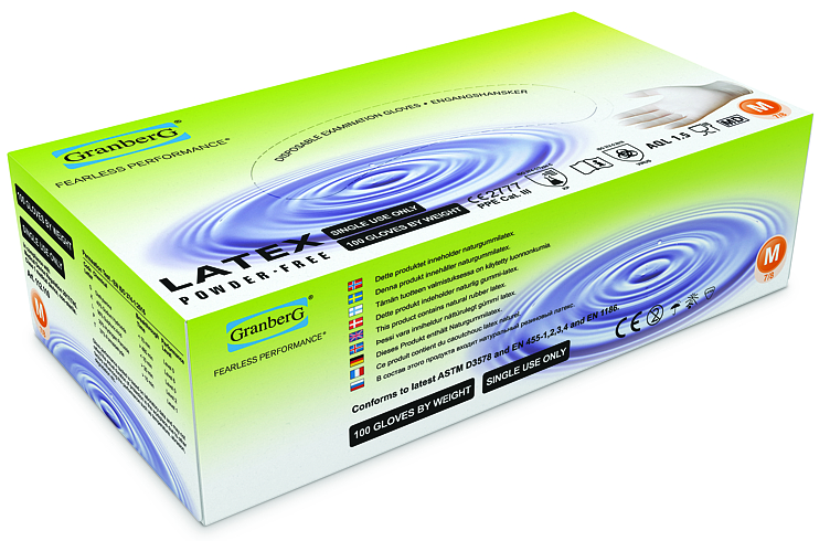 DISPOSABLE GLOVES PF LATEX SIZE M WHITE  100PCE
