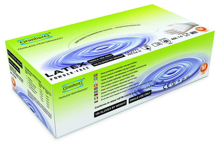 DISPOSABLE GLOVES PF LATEX SIZE L WHITE  100PCE