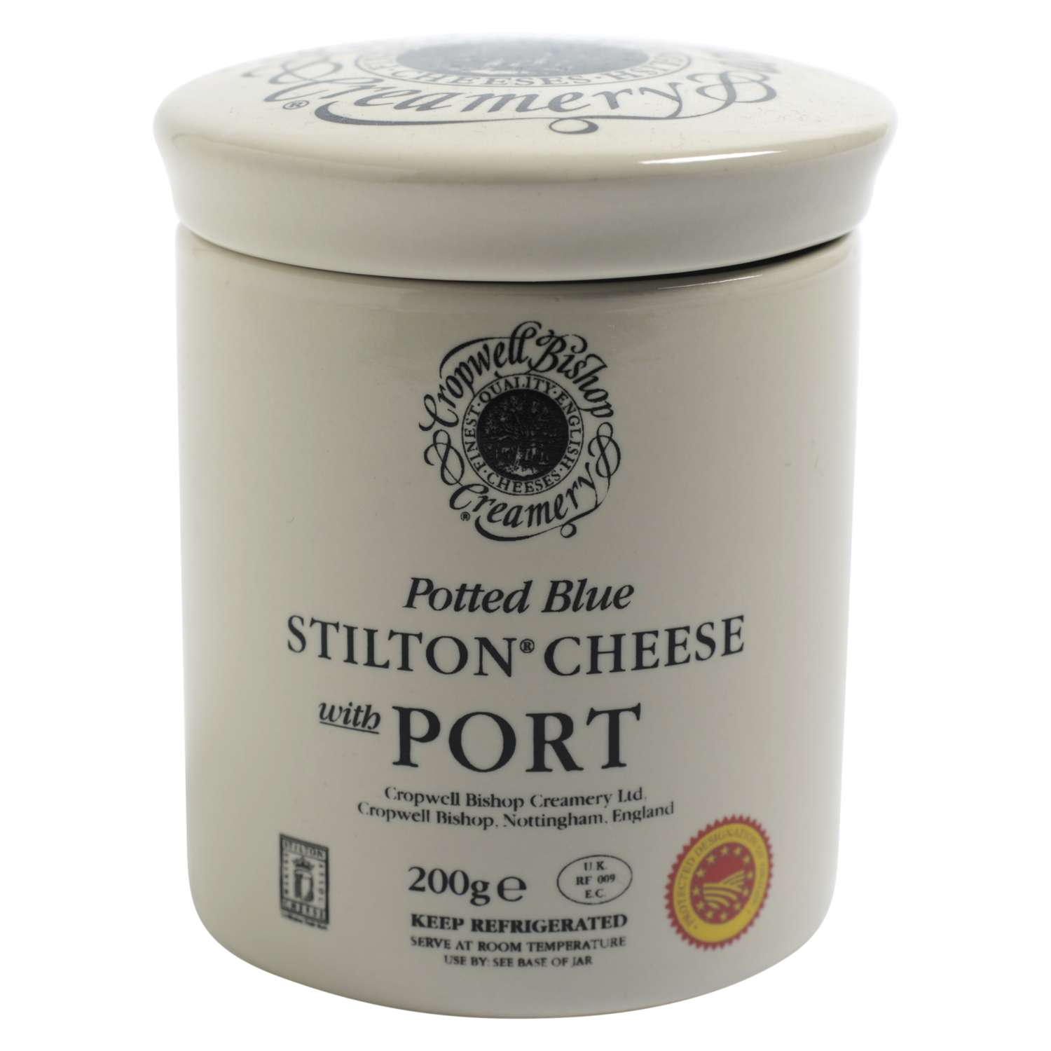STILTON KRUKKE M/PORTVIN 200G CROPWELL BISHOP CREAMERY