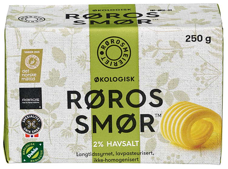ØKO RØROS SMØR 2% HAVSALT 250G 1X12STK