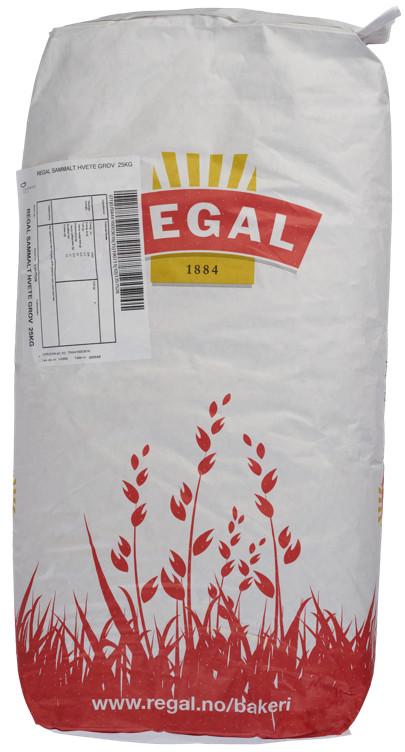 WHOLE-GROUND WHEAT FLOUR COARSE REGAL25KG
