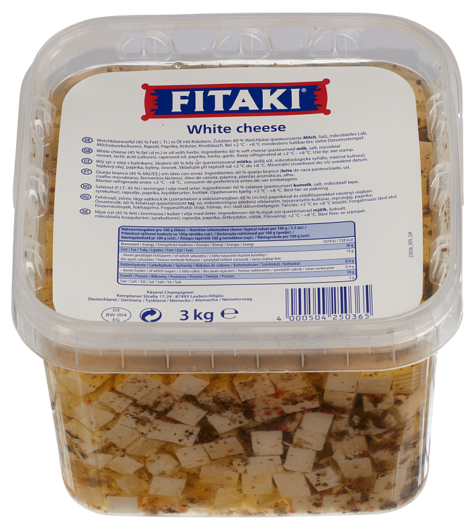 FITAKI (FETA CHEESE) DICED IN OIL  3KG