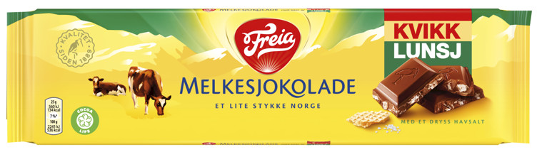 FREIA MILK CHOCOLATE W/KVIKK LUNSJ  200G