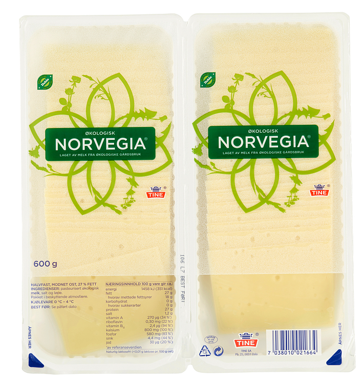 NORVEGIA HOTELLBRETT ØKOLOGISK 600G TINE