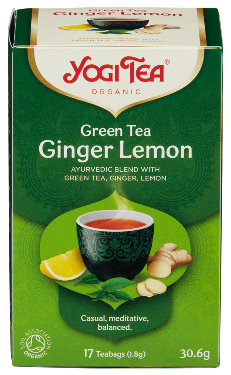 YOGI TEA GRØNN TE INGEFÆR/LEMON 17POS