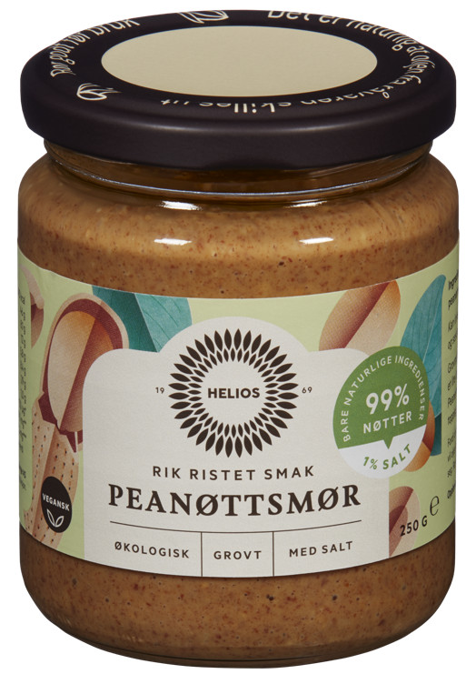 ØKOLOGISK PEANØTTSMØR GROVT SALT HELIOS