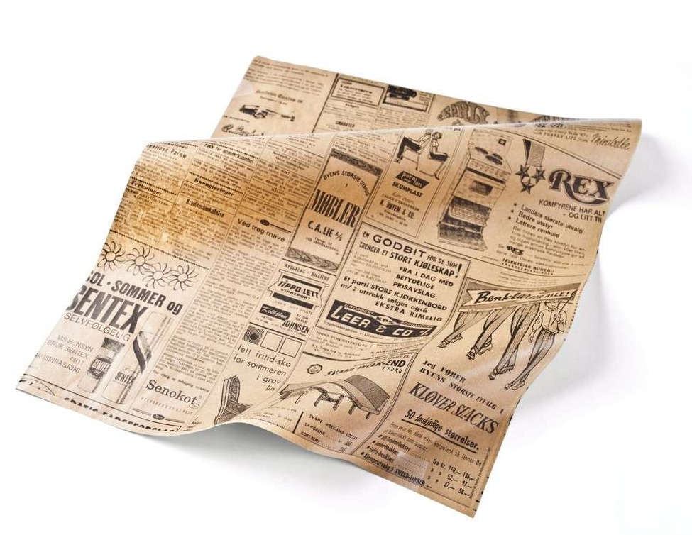 WRAPS SHEETS W/PAPERPRINT BROWN 333X400MM 1000PCE