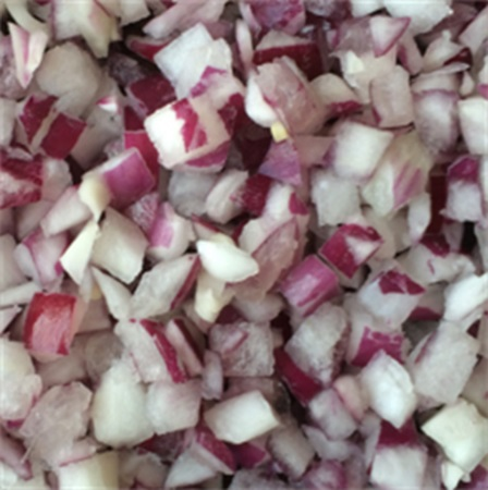 LØK RØD TERNET 5X5MM  KG
