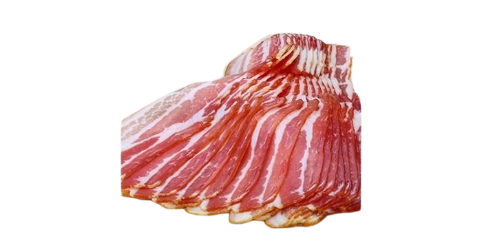 BACON RØKT SKIVET U/SVOR CA 12X1 KG