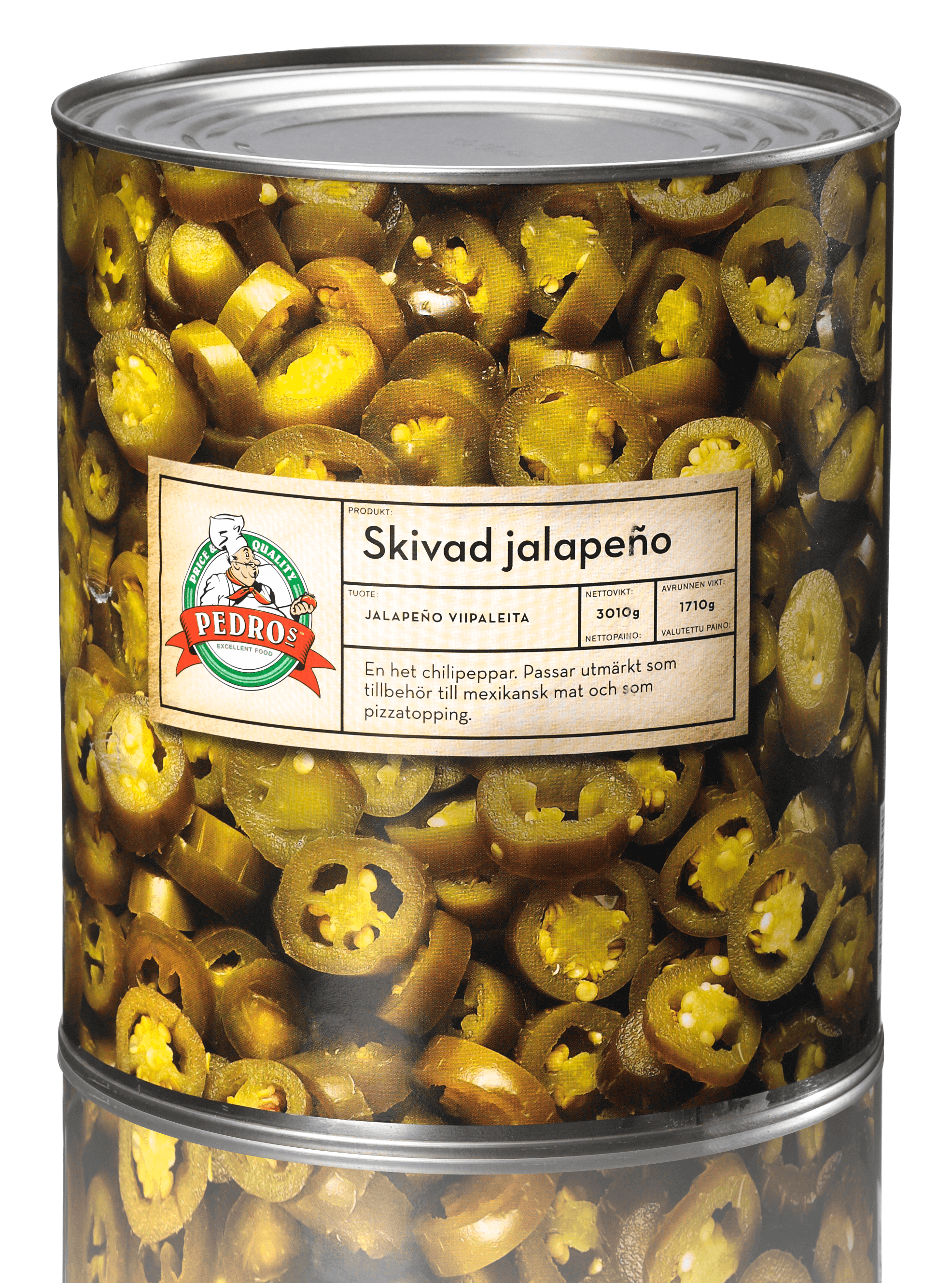JALAPENOS GRØNN SKIVET PEDROS 3 KG