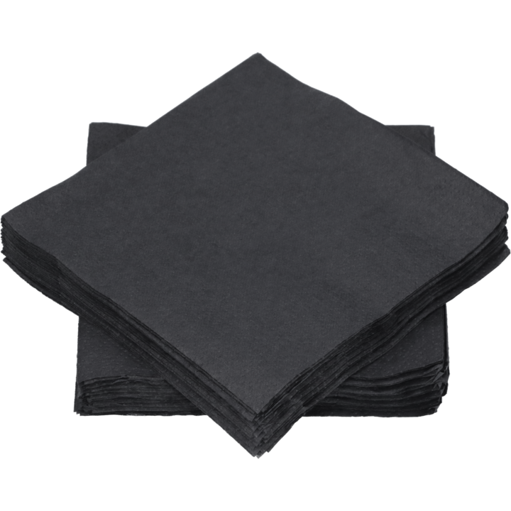 SERVIETTER SVART 12X12CM 2LAG 400STK