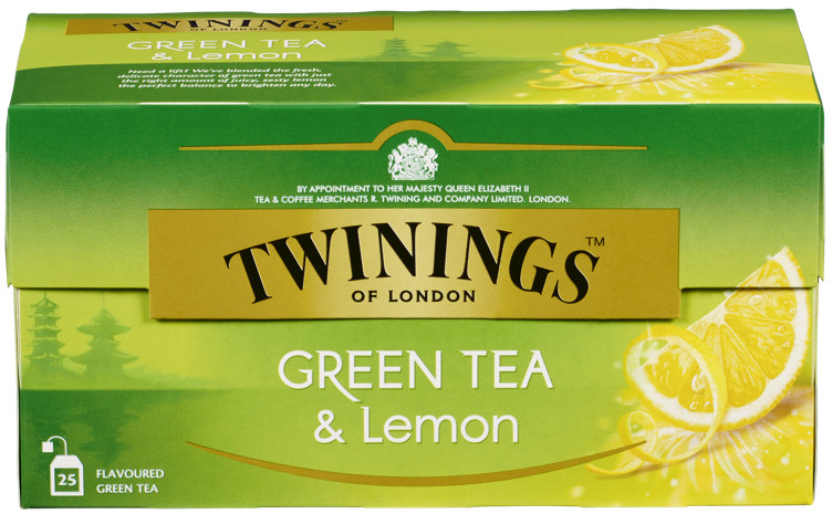 TWININGS GRØNN TE MED SITRON 12X25BG