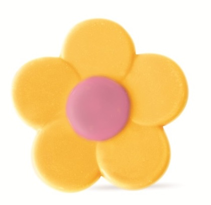 SJOKOLADEPYNT BLOMST GUL Ø 32 MM