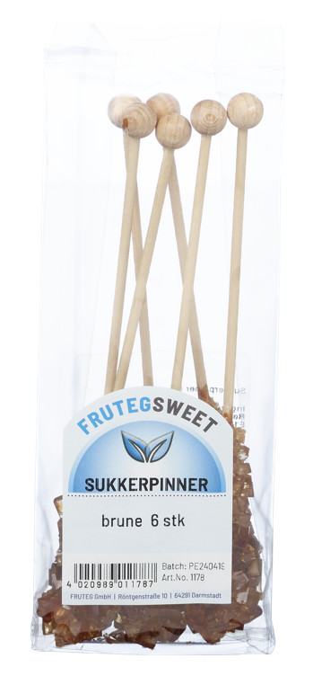 SUKKERPINNER BRUNE 6STK CANDY