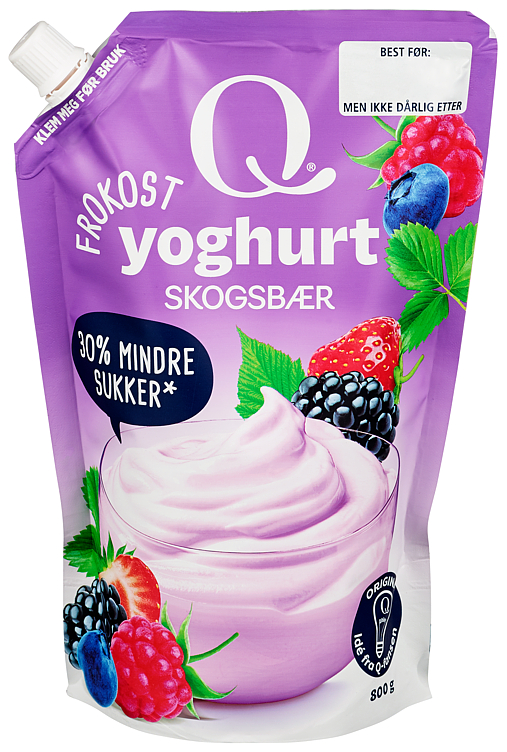 Q FROKOSTYOGHURT SKOGSBÆR 800G POSE
