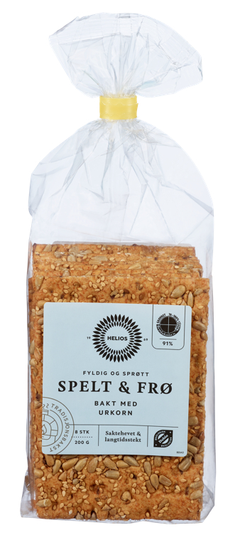 HELIOS KNEKKEBRØD SPELT & FRØ ØKOLOGISK 200G