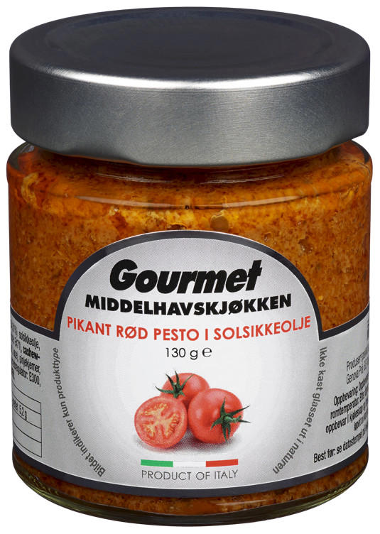 PESTO RØD SOLTØRKET TOMAT I SOLSIKKE OLJE 130G