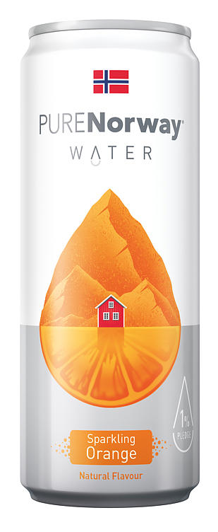 PURE NORWAY WATER, SPARKLING ORANGE
