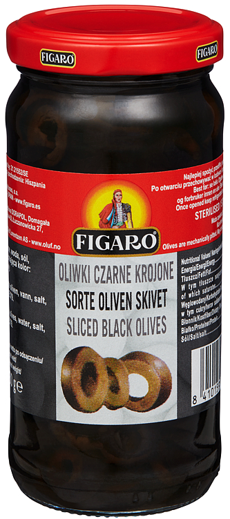 OLIVEN SORT SKIVET 240G FIGARO