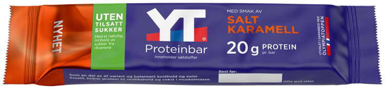 YT PROTEINBAR SALT KARAMELL 50G TINE