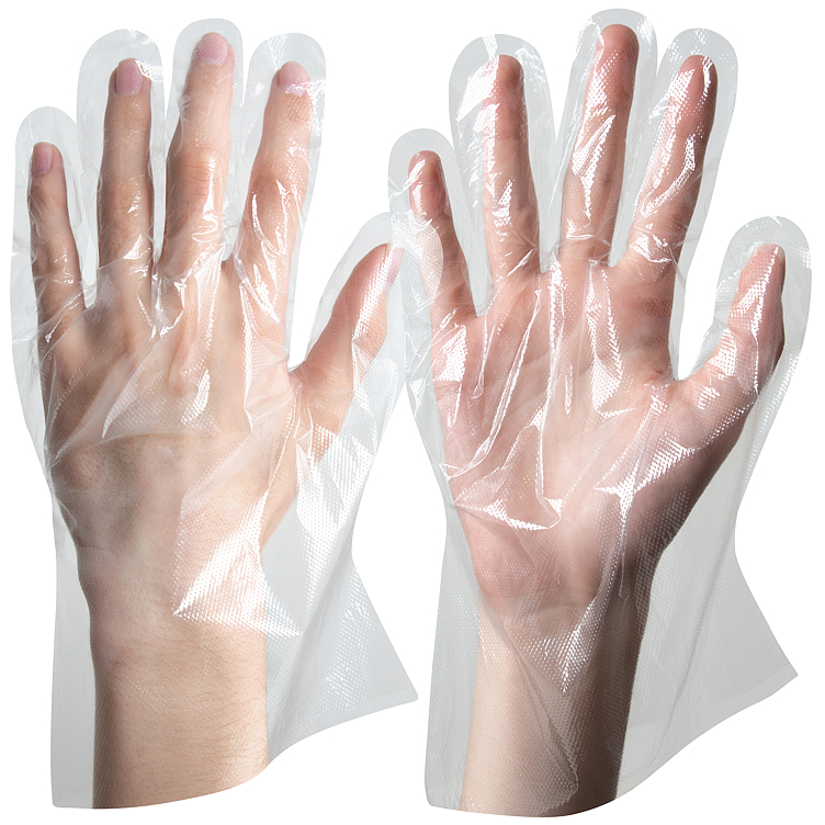 ENGANGSHANSKE LDPE TEKSTURERT OVERFLATE, ONE SIZE, TRANSPARE