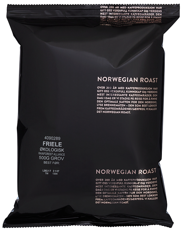 FRIELE ØKOLOGISK RA KAFFE GROVM 500G x 15 stk