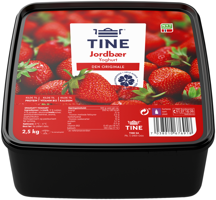 YOGHURT JORDBÆR 2.5KG TINE