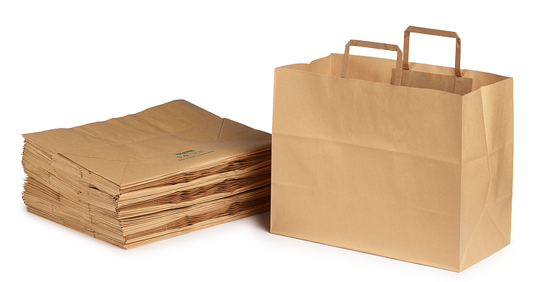 PAPIR BAG TAKEAWAY BROWN W/HANDLE   200PCE