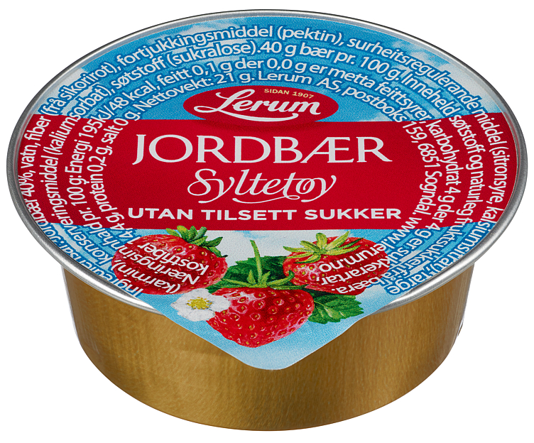 JORDBÆRSYLTETØY ORIGINAL UTAN TILSETT SUKKER KUVERT 100/21G