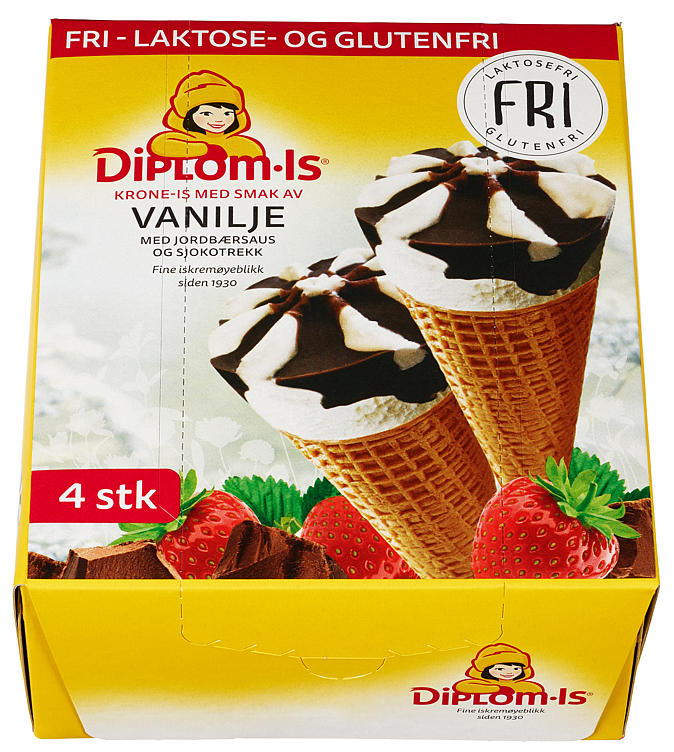 FRI KRONE-IS SJOKO & JORDBÆR 4PK